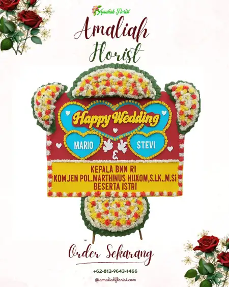 Papan Bunga Pernikahan Patokbeusi